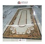 Andar de mármore design de canto retangular, jato de água corte de mármore  medalhões jato de água padrões romanos para piso artístico