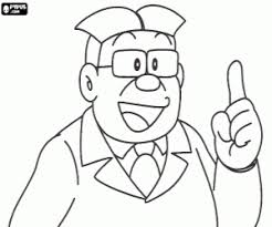  The Sensei Is The Master Teacher Of The Nobita S Class Coloring Page Printable Game Cute Cartoon Drawings Art Drawings Sketches Simple Doremon Cartoon