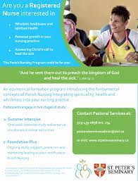 Parish Nursing St Peter S Seminary