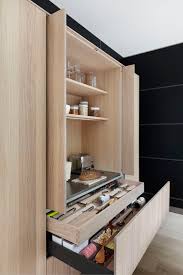 Bulthaup B3 Tall Storage Unit With Pocket Doors And Deep Pullout With Internal Drawer In Oak Interior Design Kitchen Kitchen Design Luxury Kitchen