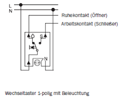 Merten Meg 3156 0000 Taster Einsatz Mit N Klemme Wechsel Taster