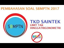 We did not find results for: Sbmptn 2017 Matematika Saintek Limit Tak Hingga Trigonometri 124 Qwerty