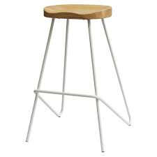 Changjie furniture backless industrial metal bar stool with wooden seat kitchen stackable counter bar stools set of 4 (24 inch, bronze with wood seat) 4.6 out of 5 stars 146. Buy White Industrial Metal Bar Stool With Wood Seat From Fusion Living