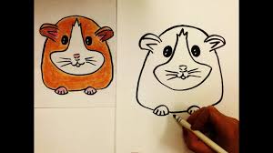 How To Draw A Hamster For Kids Easy Drawings Cute Cartoon Drawings Easy Animal Drawings
