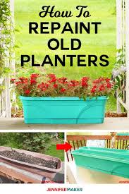 Give them a quick and easy makeover with two cans of spray paint and a little bit of creativity. How To Spray Paint Plastic Planters Painting Plastic Plastic Planters Paint Plastic Planters