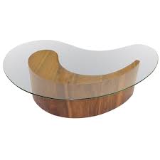 Our memphis coffee table is a perfect match in the living room. Coctail Table Comma Shaped Wood Base With Glass Top At 1stdibs