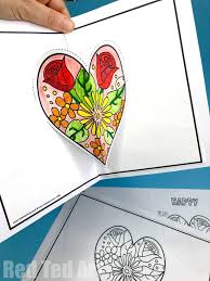 How do i use fonts with writing styles? Pop Up Heart Card Printable Red Ted Art Make Crafting With Kids Easy Fun