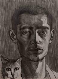 1951 original drawing self portrait by salvador dali signed + personal photo art. Self Portrait With Cat Drawing By Prisac Nicolae Saatchi Art