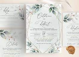 Grace Wedding Invitation Template Boho Wedding Greenery Template Wedding Invita Geometric Wedding Invitation Wedding Invitation Templates Wedding Invitations