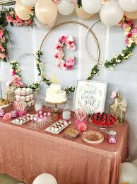 Floral Baby Shower Baby Shower Party Pink Flowers And Greenery A Garden Party Baby Shower Flowers Floral Baby Shower Baby Shower Decorations