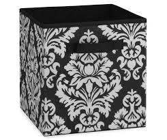 Black And White Storage Bins Damask Fabric Bin Big Lots In 2020 Fabric Bins Damask Cube Storage