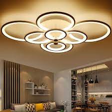 dimming remote control living study room bedroom modern led chandelier white color surface mount plafonniers de chambre salon design plafond eclairage du salon