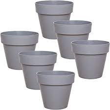 At target, find the right size planter for your greenery. Idea Station Plastic Flower Pots 6 Pieces 12 Cm Grey Round Small Plant Pots Planter Vase Indoor Outdoor Garden Shatterproof Amazon Co Uk Garden Outdoors
