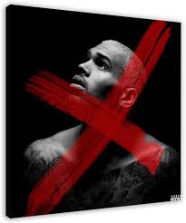 Pop R&B Hiphop sångare sångare dansare skådespelare Chris brun X (utökad  upplaga) albumskydd canvas konst affisch