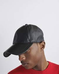 Black leather hotsell hat cap