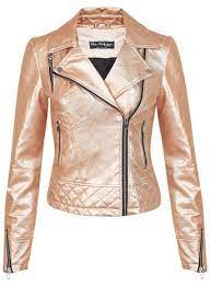 Rose Gold Faux Leather Jacket View All New In Leather Look Jackets Leather Jackets Women Leather Jacket
