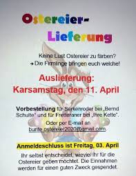 Beim preisvergleich auch die klauseln in lieferbedingungen bewerten. Abgesagt Ostereier Lieferung Frei Haus Serkenrode