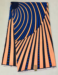 African Print Fabric Ankara Peach Blue Eye Of The Etsy African Print Fabric African Print African Fabric