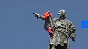 She kicked up her feet. Activists Place Life Jacket On Christopher Columbus Statue In Barcelona Video Dailymotion