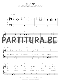 All Of Me John Legend Tobias Gad Piano Sheet Music Music Scores