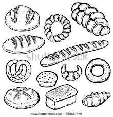 Satz Hand Gezeichnete Brotillustrationen Weissbrot Brotchen Bagel Croissant Design Bagel Brotchen Broti How To Draw Hands Illustration White Bread