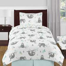 Perfect design, daring colours and exquisite embroidery is definitely fit! Sweet Jojo Designs Blue Grey Jungle Sloth Leaf Collection Unisex 4pc Twin Comforter Set Turquoise Green Tropical Rainforest Overstock 29900602