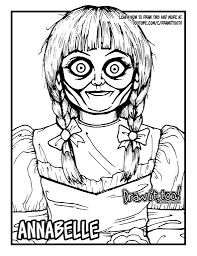 Annabelle horror theconjuring doll horrormovie creepy horrormovies halloween conjuring demon. Annabelle Coloring Pages Coloring Home