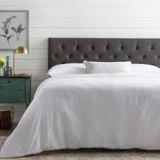 Harlow twin wall mount headboard fabric upholstered headboard adjustable height pu leather straps black metal rail gray/brown — regular price $109.99. Nathan James Harlow 62 In Queen Wall Mount Gray Upholstered Headboard Adjustable Brown Straps And Black Metal Rail 94102 The Home Depot