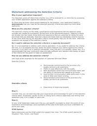 Maybe you would like to learn more about one of these? Statement Addressing The Selection Criteria Why Is Your Application