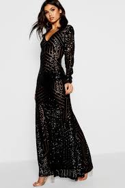Boutique Sequin Long Sleeve Maxi Bridesmaid Dress Boohoo In 2020 Maxi Bridesmaid Dresses Maxi Dress Latest Maxi Dresses