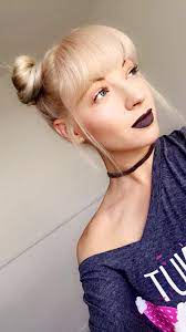 Space Buns Gray Lips Platinum Ash Blonde Ash Blonde Hair Inspo Space Buns