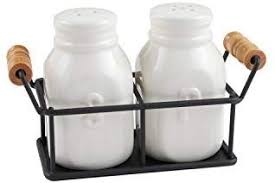 Amazon Com Hallmark Home Cats Salt And Pepper Shaker Set Set Of 2 Coordinating Cats White And Gold Kitch Hallmark Homes Salt And Pepper Salt And Pepper Set Salt and pepper shakers moisture proof set of 2 small mini salt shaker to go camping picnic outdoors kitchen lunch boxes travel spice set clear with red covers plastic airtight spice jar dispenser.