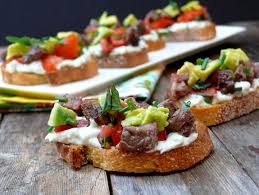 Steakhouse Bruschetta Recipe Appetizers With Baguette Extra Virgin Olive Oil Garlic Cloves Butter Leftover Steak Mayo Bruschetta Recipes Bruschetta Recipe