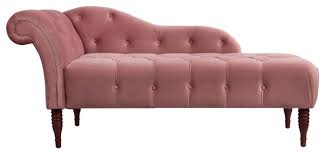 Find a chaise for any decor style. Mid Century Chaise Lounge Elegant Arm With Ash Rose Button Tufted Upholstery Traditional Indoor Chaise Lounge Chairs By Decor Love Houzz
