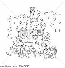 Printable christmas coloring pages, coloring sheets and pictures for kids, children. Coloring Page Outline Vector Photo Free Trial Bigstock