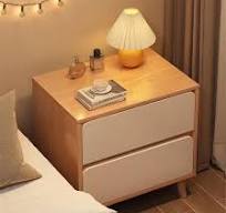 Solid Wood Nightstand Bedroom Home Italian Modern Minimalist Light Luxury