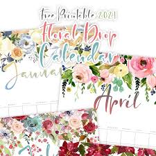 Our online calendar creator tool will help you do that. Free Printable 2021 Floral Drop Calendar The Cottage Market