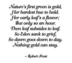But the very mention of gold expands beyond the forest to human. Nature S First Green Nothing Gold Can Stay Favorite Words Literary Quotes