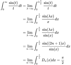 We used the following trig identities. Dirichlet Integral Wikipedia
