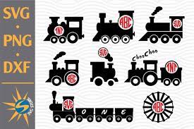 Download Train Monogram Svg Png Dxf Digital Files Include 748129 Cut Files Design Bundles
