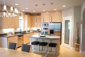 Grey Blonde Wood Cabinets 3cm Countertops Stools Kitchen Island Kitchen Design Modern Maple Kitchen Maple Kitchen Cabinets