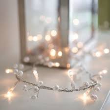 Pearl Beaded Wedding Garland On Clear Cable This Pretty Indoor Fairy Light Garland Is Hand Finished With Deli Light Garland Pearl Garland Fairy Lights Wedding