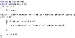 Find Multiplication Table Of A Given Number In C Multiplication Multiplication Table Programming Tutorial