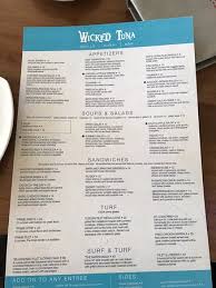 Svømmebasseng, internett, aircondition, badekar, tv, parabol eller kabel, vaskemaskin og tørketrommel, parkering, varmeovn soverom: Menu Items At Wicked Tuna Restaurant Picture Of The Wicked Tuna Murrells Inlet Tripadvisor