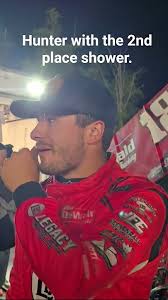 Hunter Brady with a 2nd place shower for Tanner Holmes.