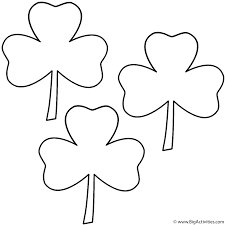 Three leaf clover coloring page. Three Leaf Clovers 3 Clovers Coloring Page St Patrick S Day