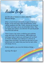 I created a free printable based on 'rainbow bridge' in loving memory of my daughter's (and our family's) cat, caressa, who died yesterday. Rainbow Bridge Cards To Print Rainbow Bridge Insert Postcard Rainbow Bridge Rainbow Bridge Poem Bridge Card