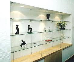 Wire Cable Suspended 1 2 Thick Glass Shelves In Front Of Onyx Glass Shelves In Bathroom Glass Shelves Decor Glass Shelves Kitchen
