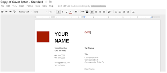 Cover Letter Template On Google Docs