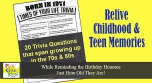 1971 trivia quizzes and games. Fun Birthday Trivia Game Born In 1971